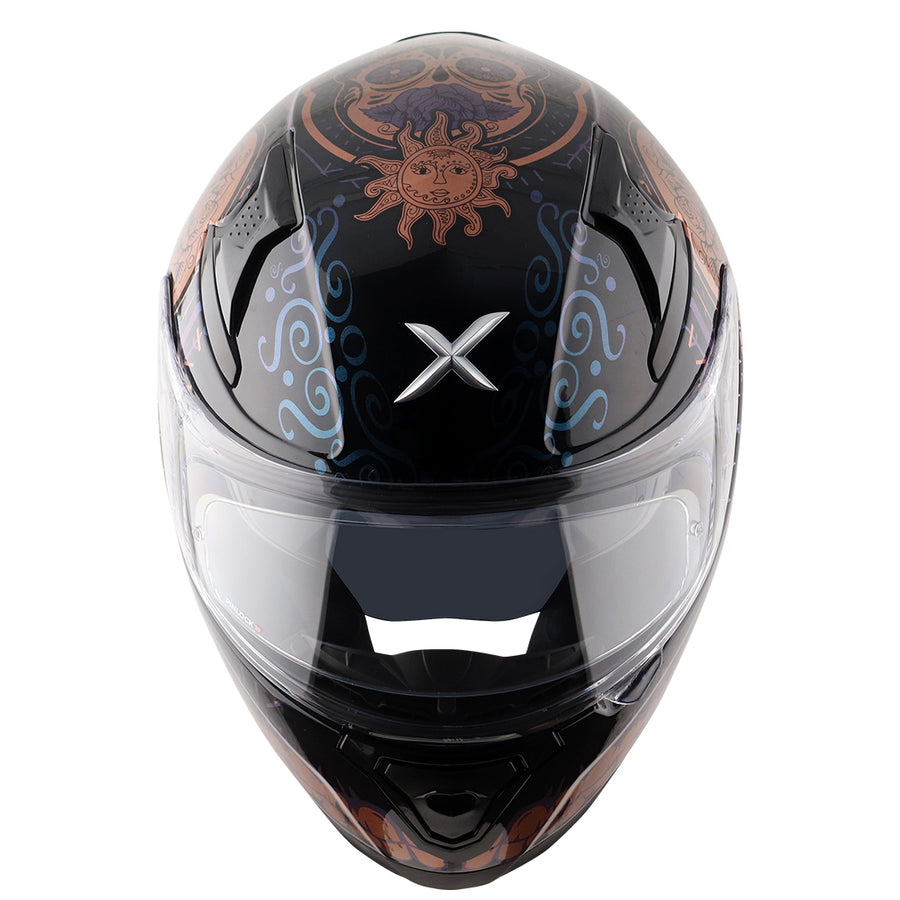 stylish helmet axor trance bronze sun axor helmet trance design visor front view