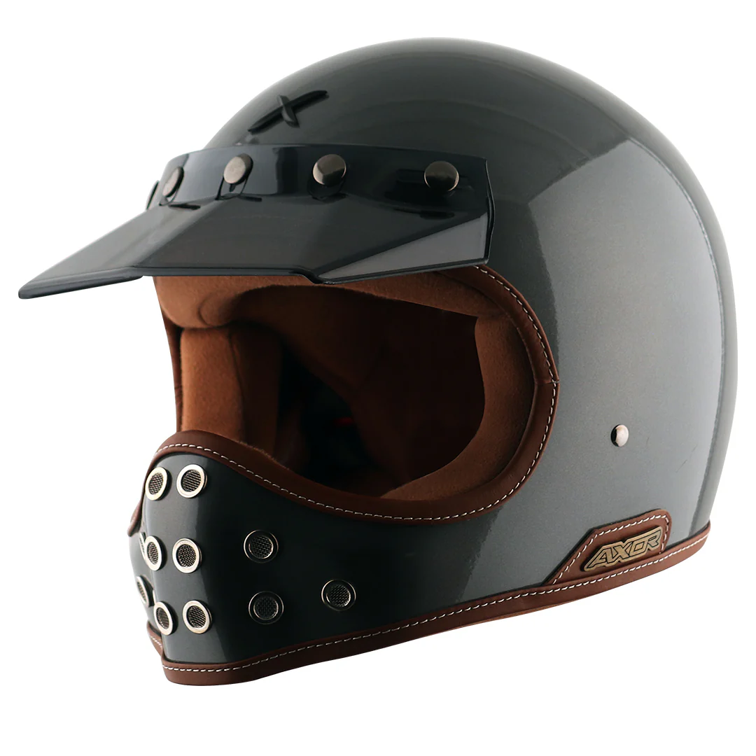 Axor retro moto-x athena grey helmet