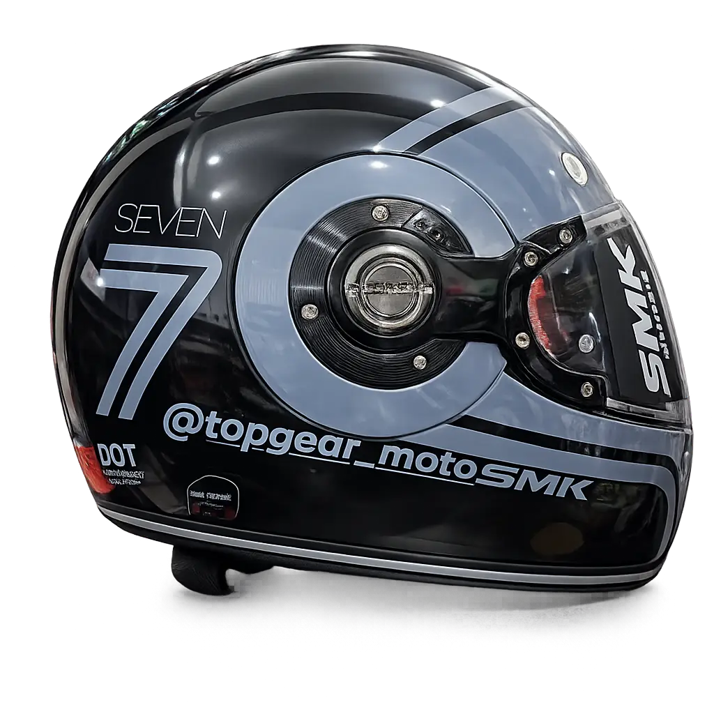 smk retro seven gloss black helmet image
