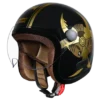 studds jet black gold helmet