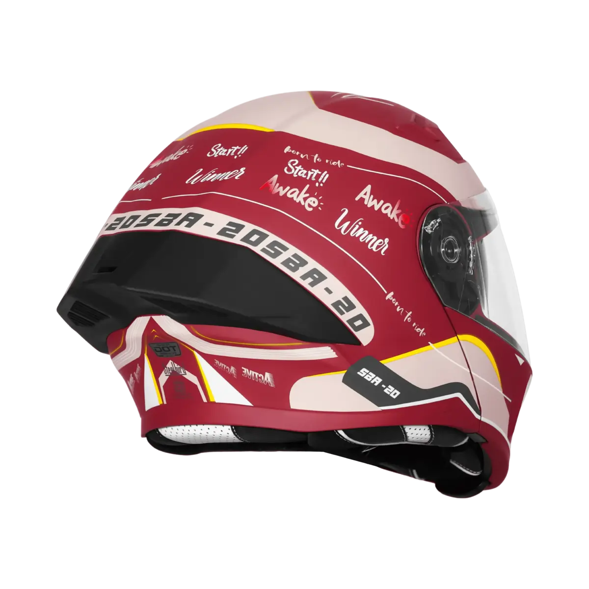maroon with beige helmet andaman