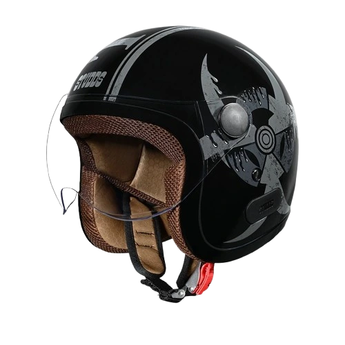 black grey cruiser helmet