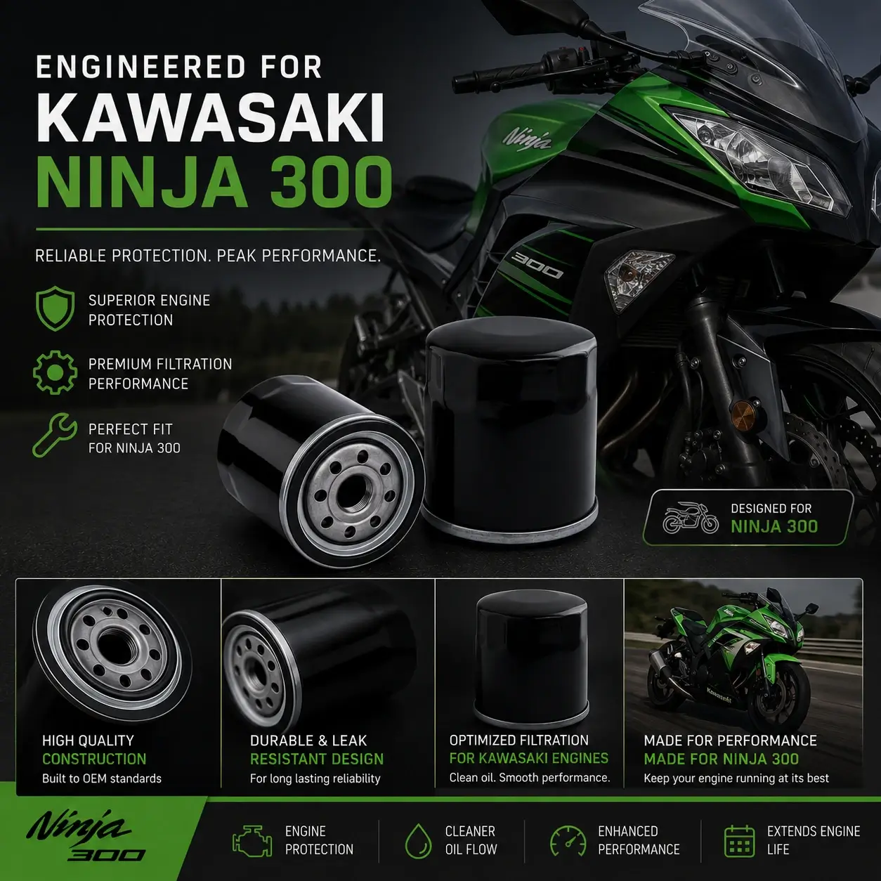 kawasaki ninja 300 oil filter sri vijaya puram