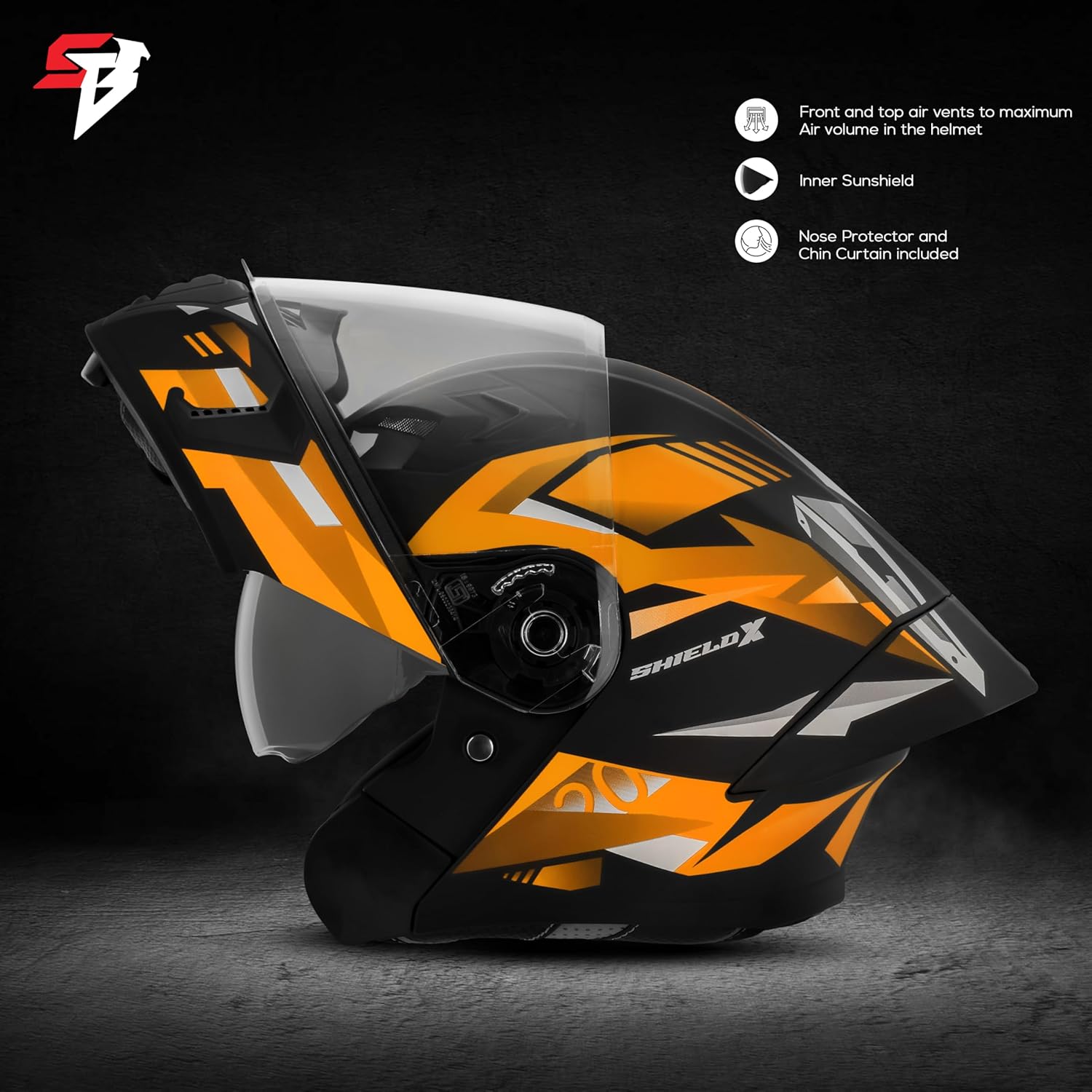 steelbird ornage black ktm helmet kadamtala