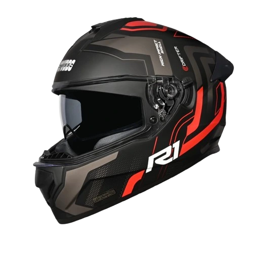 Studds Drifter D4 R1 Matt Black Red Helmet | ISI & DOT Certified