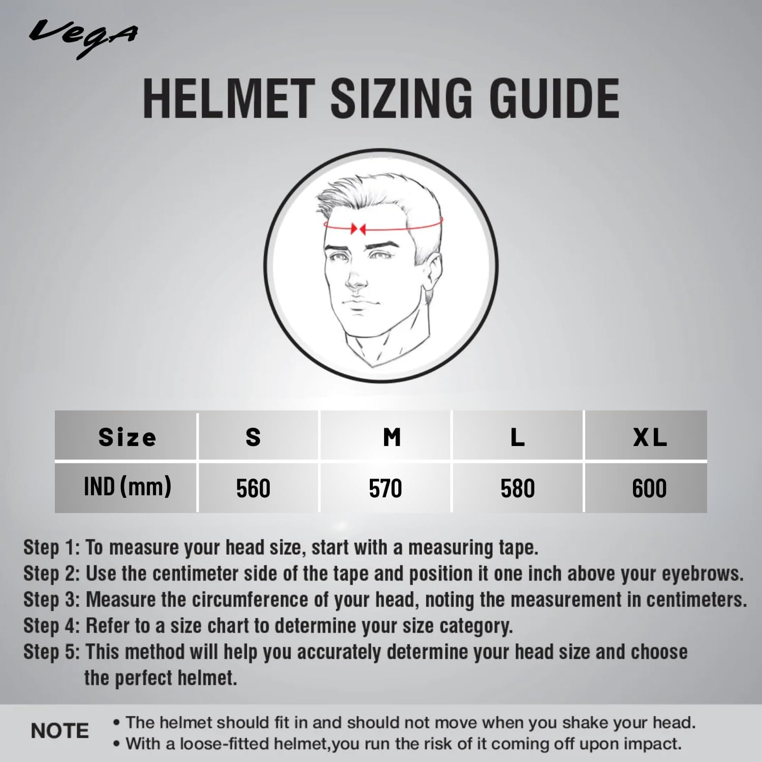 vega bolt helmet size chart top gear