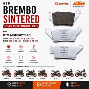 Brembo Sintered Rear Disc Brake Pads for KTM Duke & RC 200 250 390 | Open Box