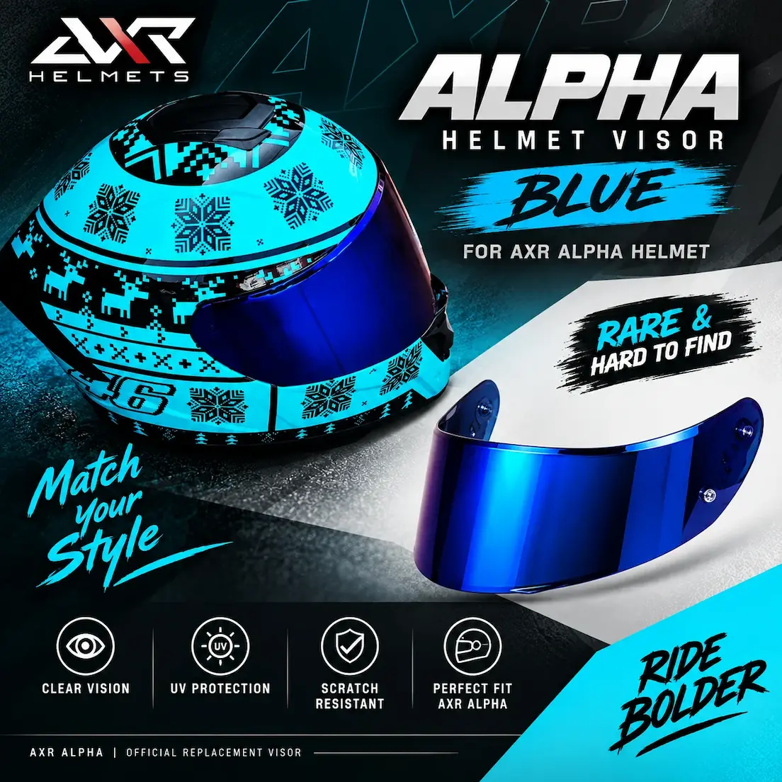 AXR Winter Edition 46 helmet smoke visor buy online