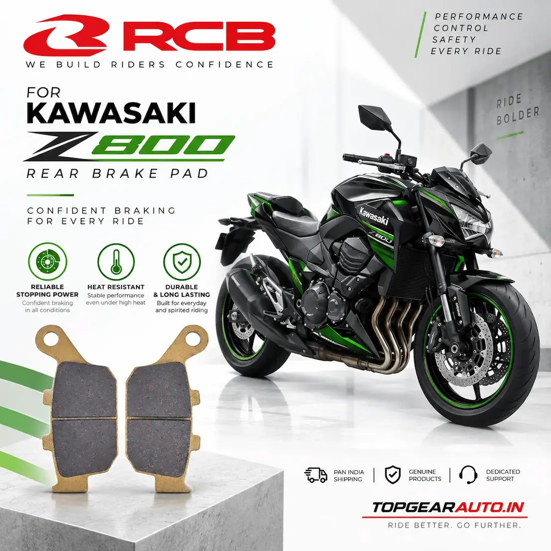Kawasaki z800 ceramic rear brake pad India online