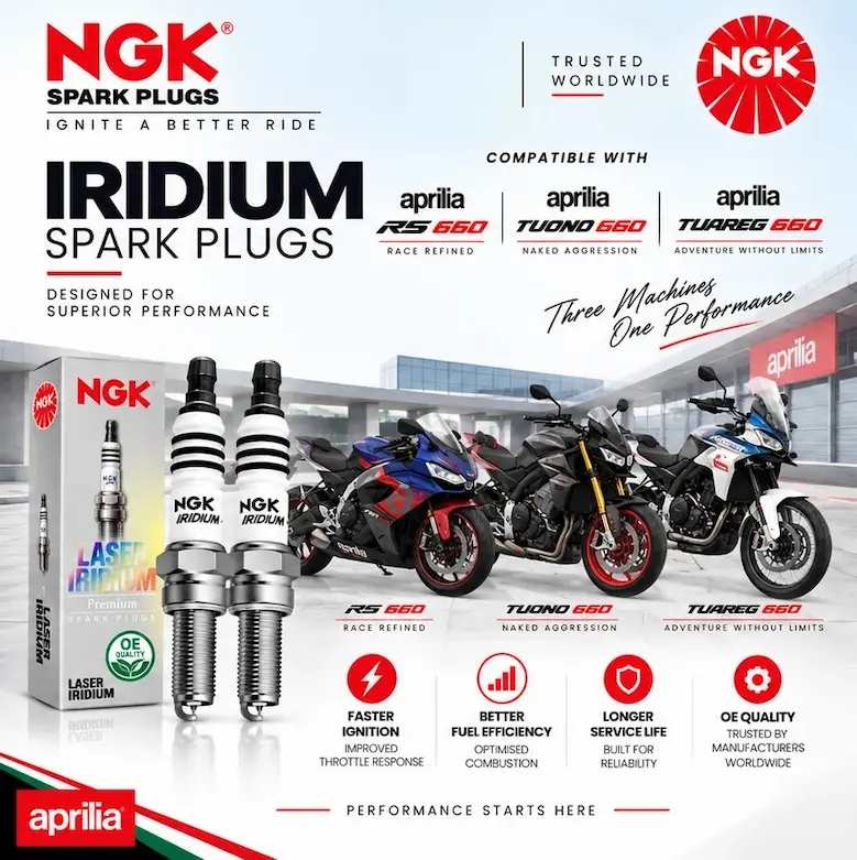 NGK Iridium Spark Plug for Aprilia RS660 Tuono660 India