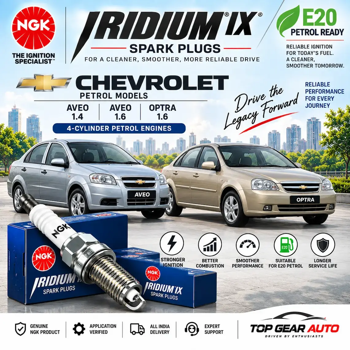 NGK iridium spark plug BKR6EIX-11 Chevrolet optra aveo online