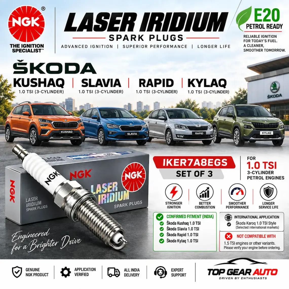 ngk irisium spark plug skoda tsi klyaq kushak slavia