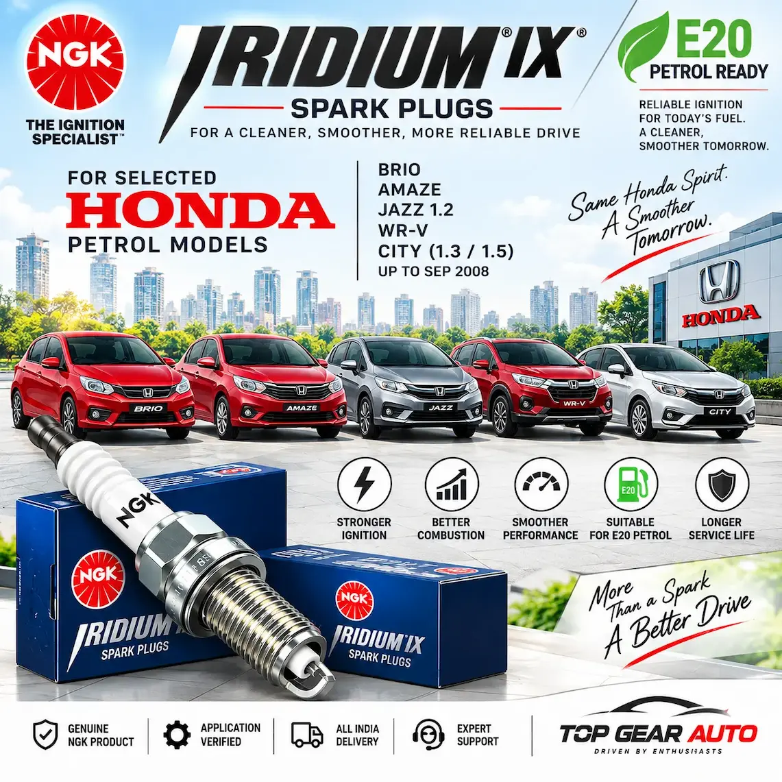 NGK iridium spark plug BKR6EIX-11 honda brio amaze online