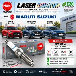 NGK ILZKR6F11 Iridium spark plug set of 4 for Maruti Suzuki Swift Baleno Dzire 1.2 K12N