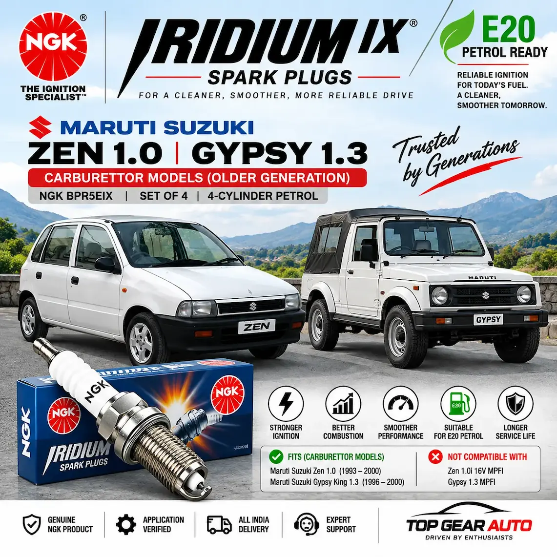NGK BPR5EIX Iridium Spark Plug Maruti Zen Gypsy