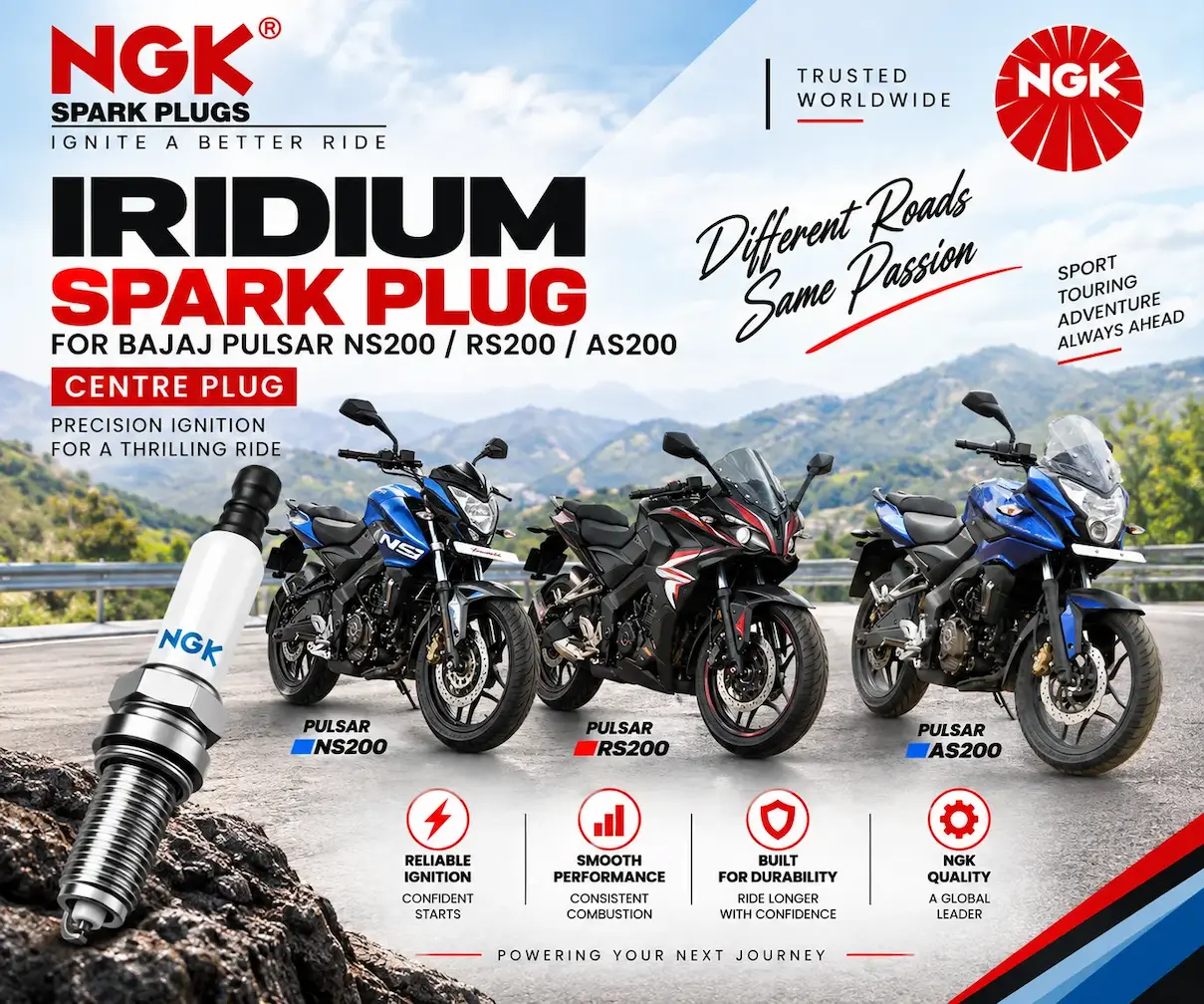 NGK Iridium Spark Plug for Bajaj Pulsar NS200 RS200 AS200 Centre Plug