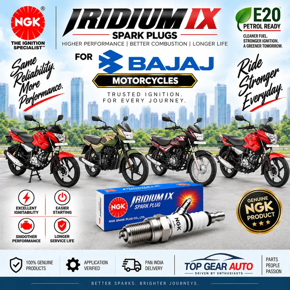 buy ngk iridium spark plug bajaj platina ct100 discover andaman
