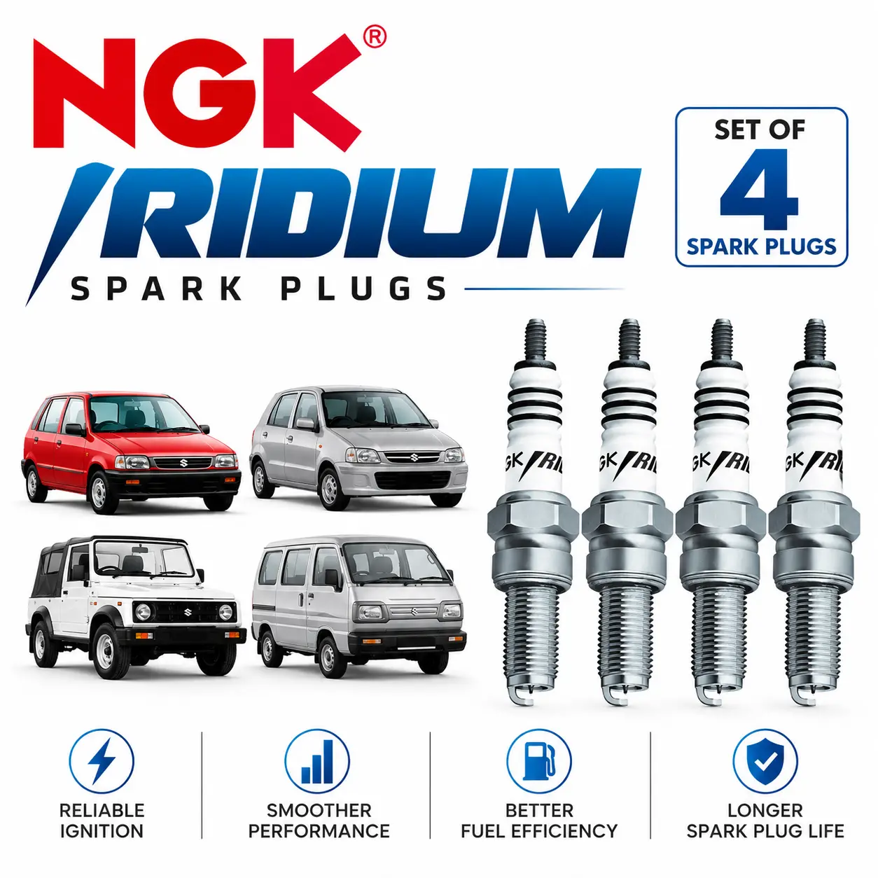 buy genuine ngk iridium spark plug for maruti zen 800 omni gypsy 1.3 online delivery andaman