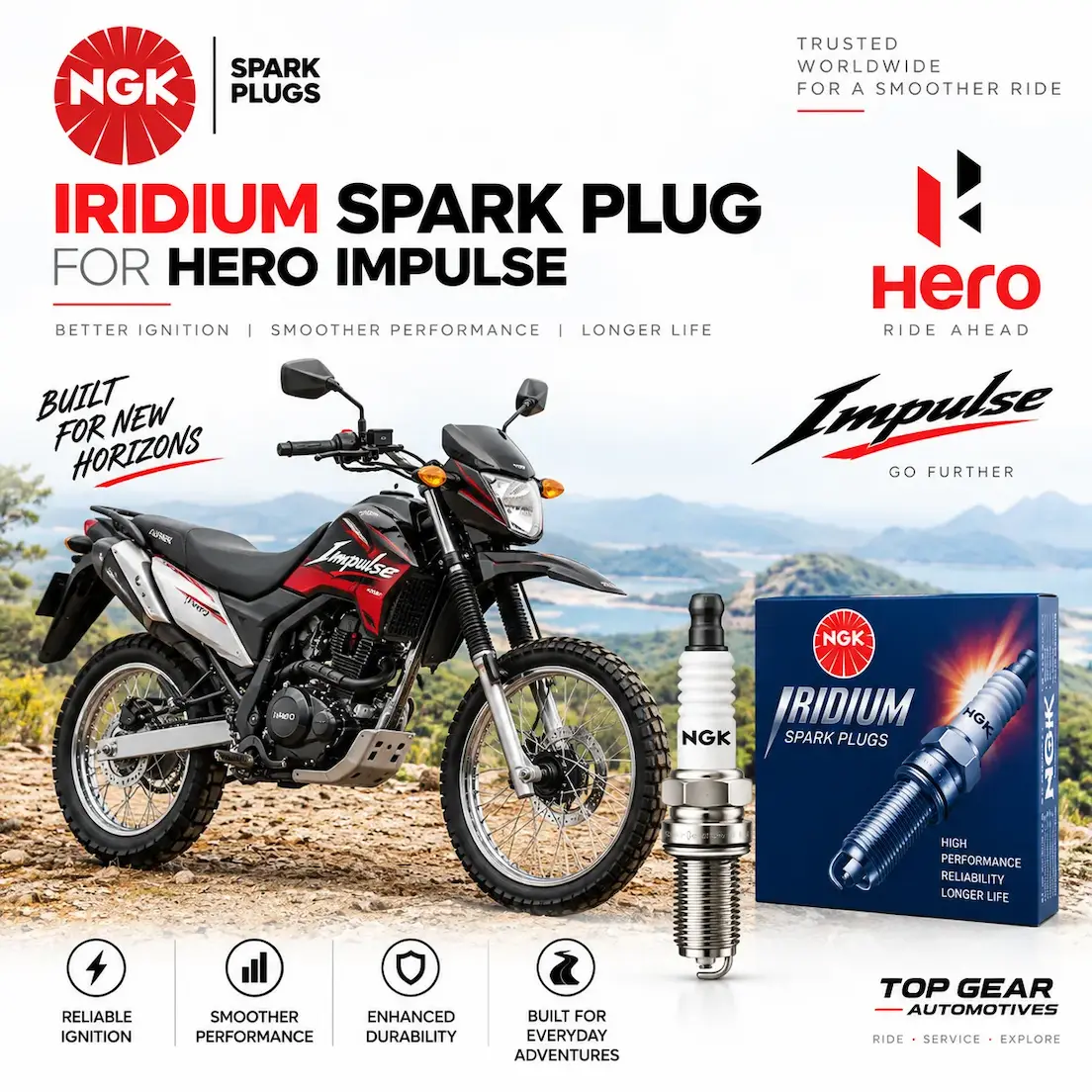 Ngk iridium e20 spark plug hero impulse offroad