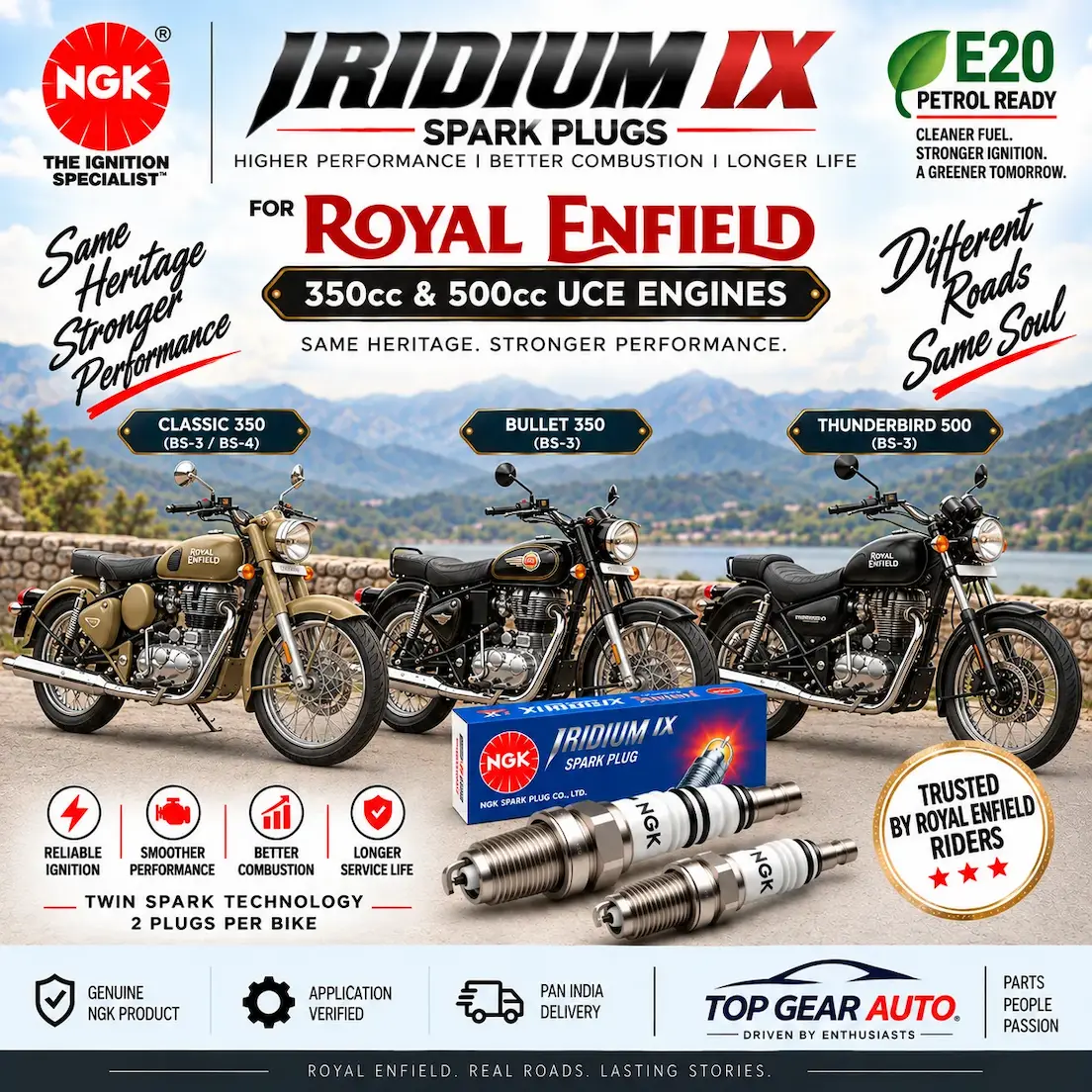NGK iridium spark plug set for classic 350 bullet 350 online andaman