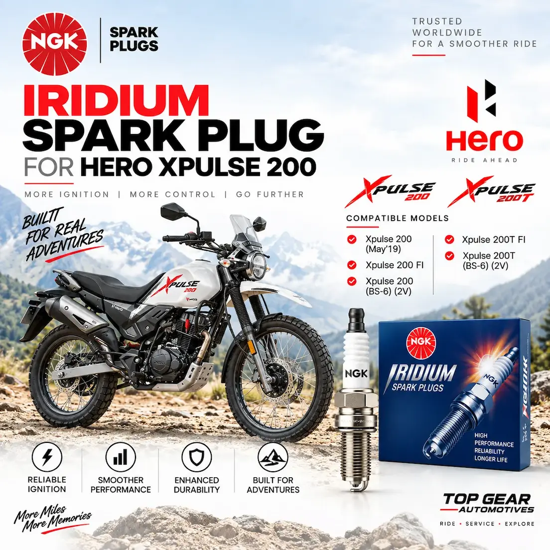 ngk iridium spark plug xpulse 200 delivery