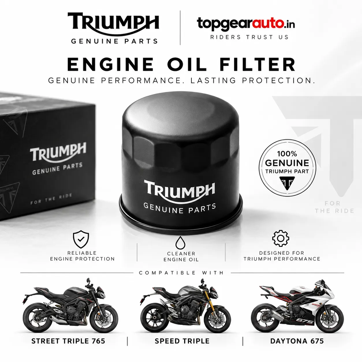 triumph genuine part oil filter 675 765 India