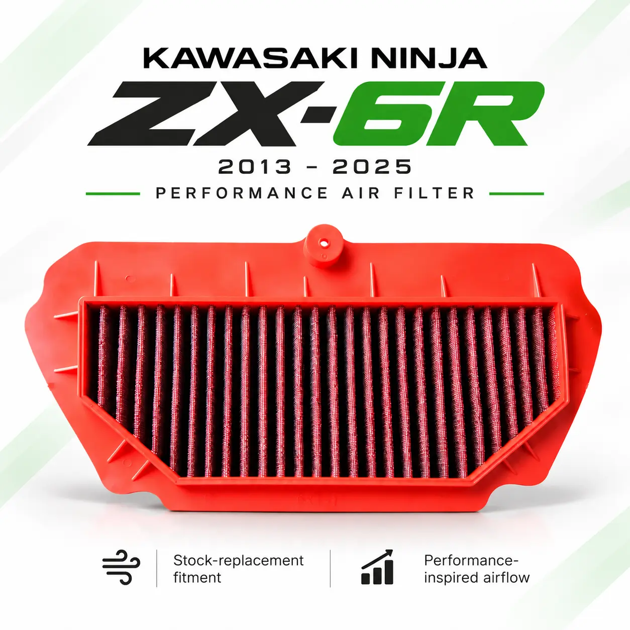 kawasaki ninja zx6r performance air filter low price offer