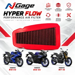 NGage Hyper Flow Performance Air Filter for Yamaha R15 V3, V4, R15M & MT-15