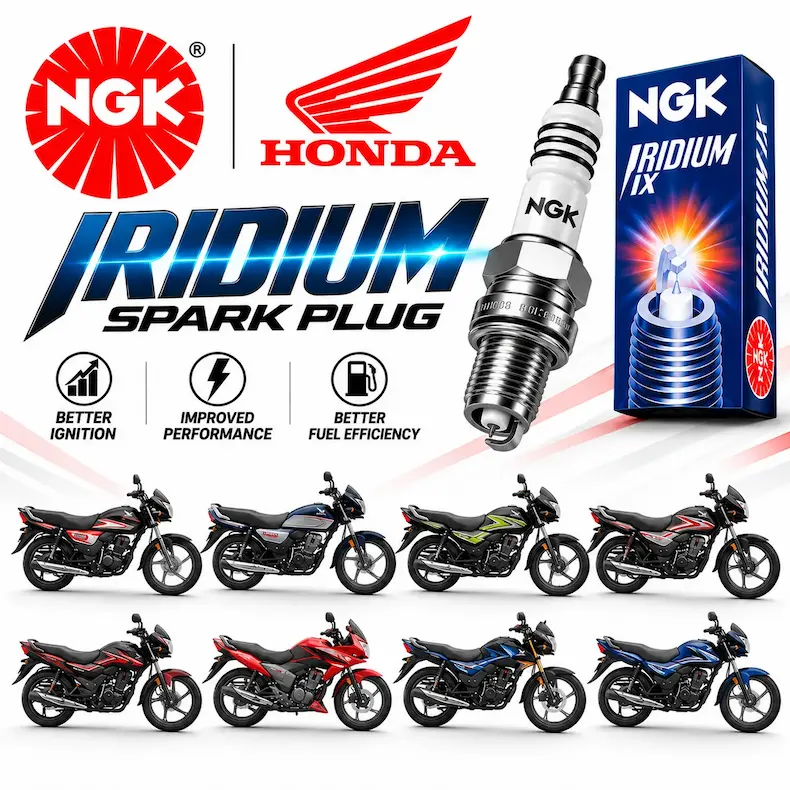 NGK Iridium Spark Plug for Honda Shine, Dream CD 110, Twister and Stunner motorcycles