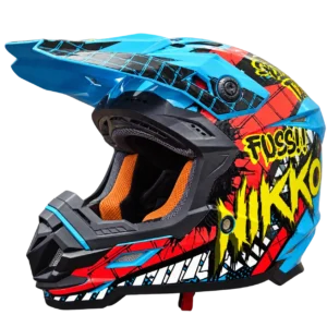 Nikko N-603 FUSS Cyan off-road motocross MX helmet
